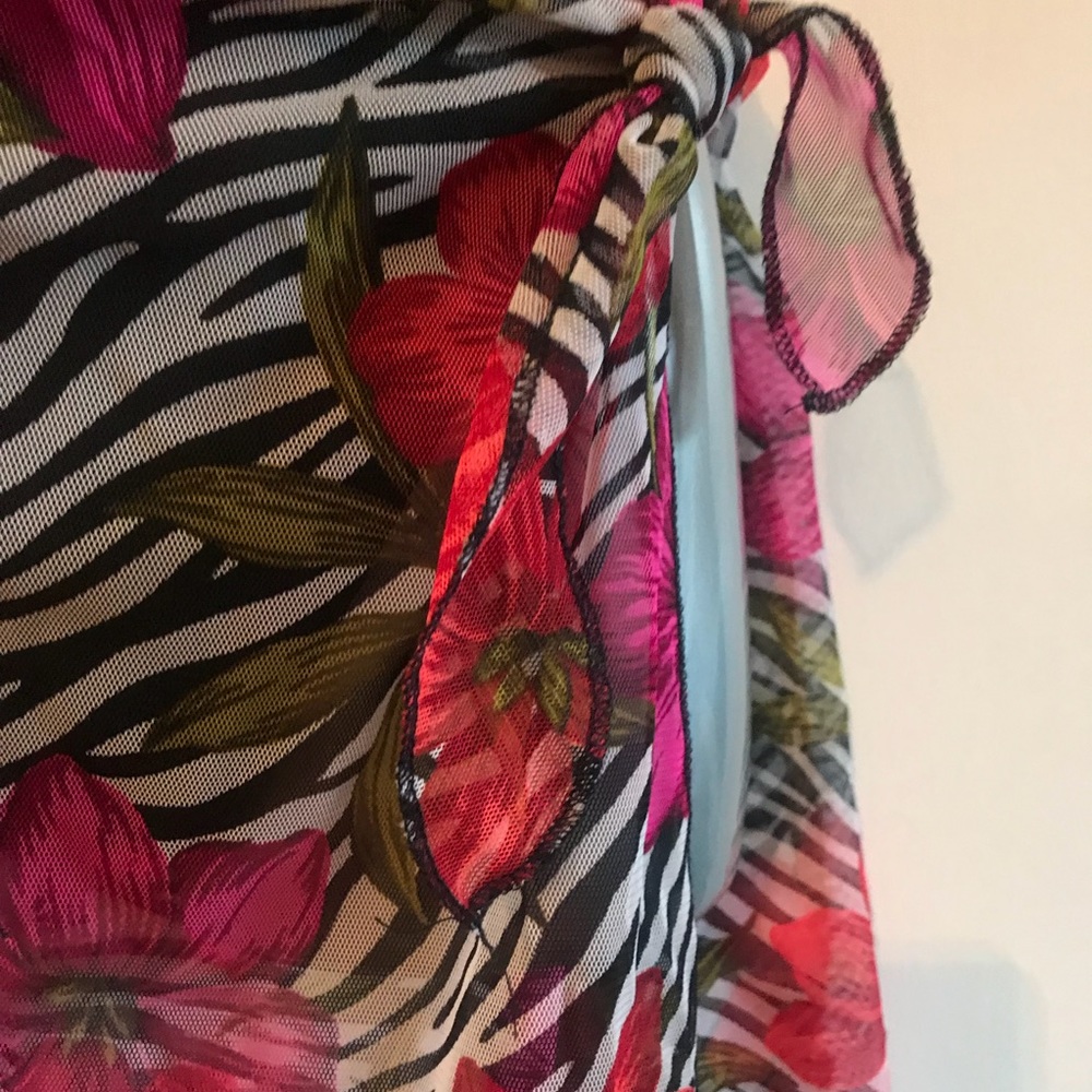 VTG St. John’s Bay Tropical Zebra Print Swim Cover Up Sarong Dress One Size - Picture 11 of 12